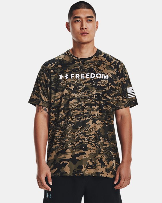 Men's UA Freedom Tech™ Camo Short Sleeve, Green, pdpMainDesktop image number 0